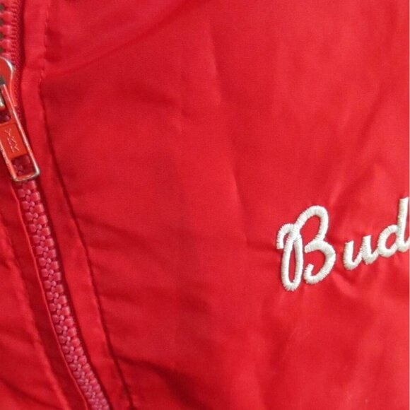 Vintage Men's Large Red Windbreaker Jacket Arnold Nebraska Sleeve Logo 1980's - Picture 6 of 7